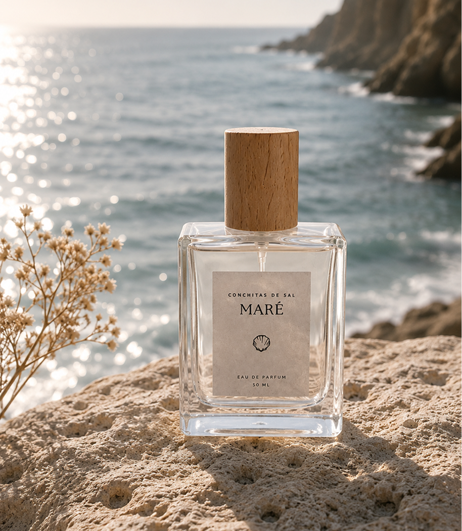Hand handlig a Maré perfum bottle